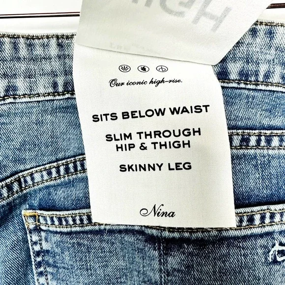 rag & bone NWT Nina High-Rise Button Fly Skinny Fit Denim Jeans Farrow Size 32